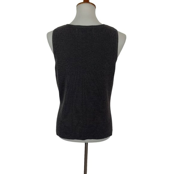 Double D Ranch Gray Knit Tank Small Linen Blend Western Boho USA - Picture 3 of 4